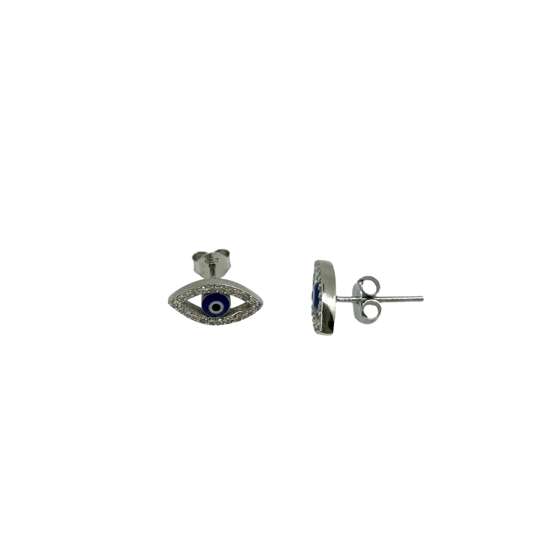 Silver Evil Eye Earrings