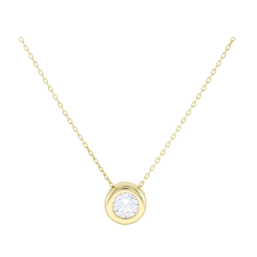 Gold Single Stone Necklace
