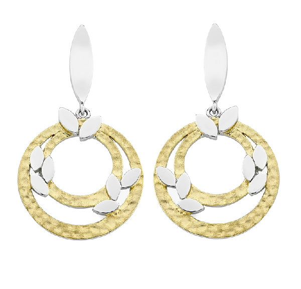 Silver and gold earrings
