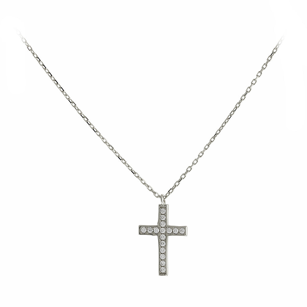 White Gold Cross Necklace