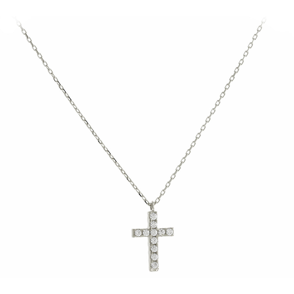 White Gold Cross Necklace