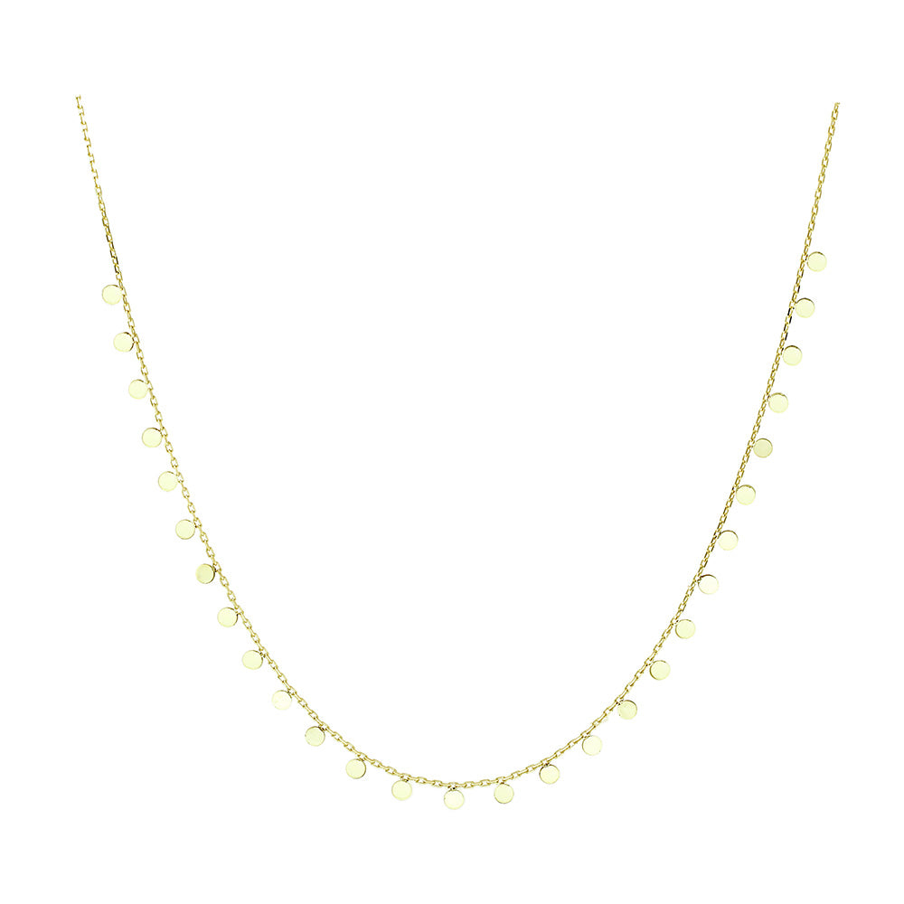Yellow Gold Disc Necklace