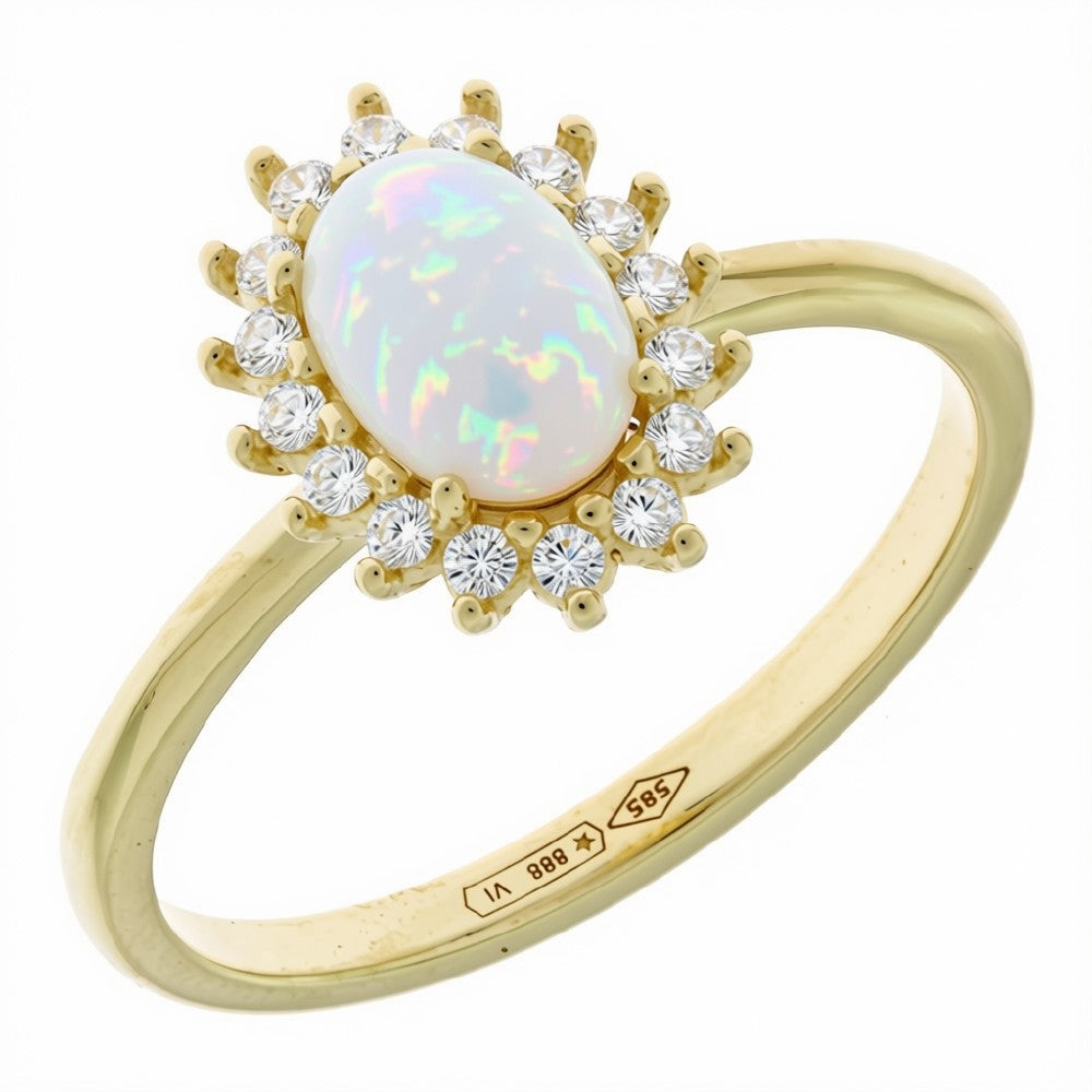 White Opal Ring