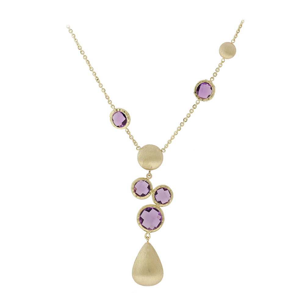 Yellow Gold Necklace With Amethyst