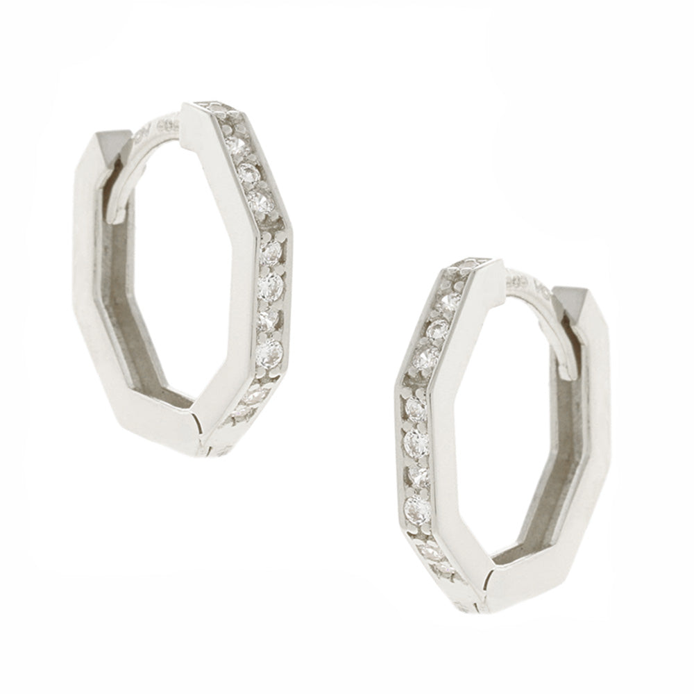 White Gold Huggies With CZ