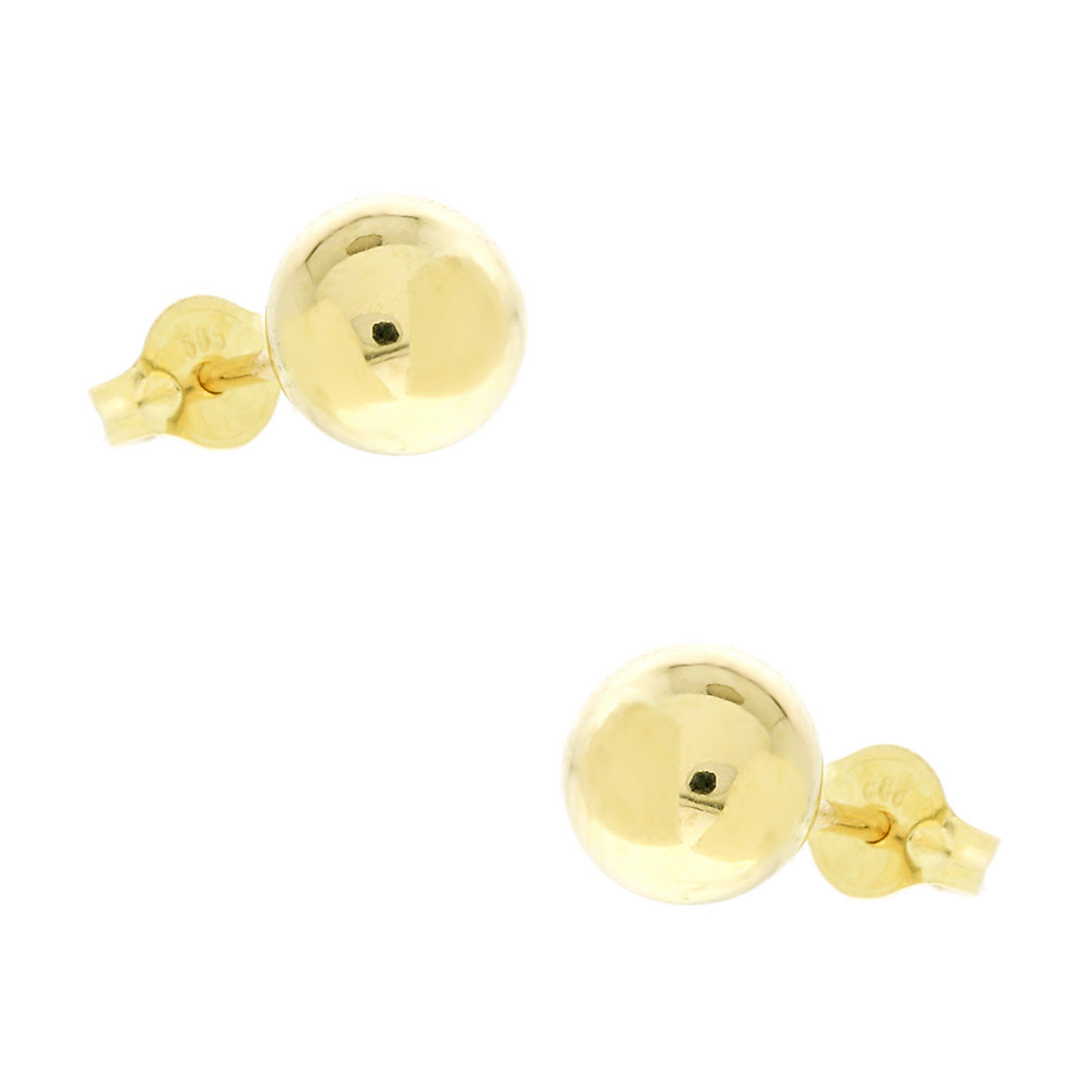 Yellow Gold Ball Stud Earrings
