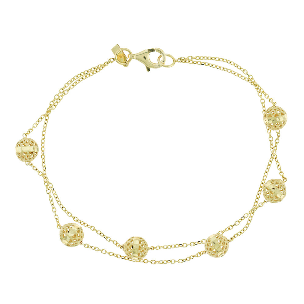 Yellow Gold Beaded Bracelet