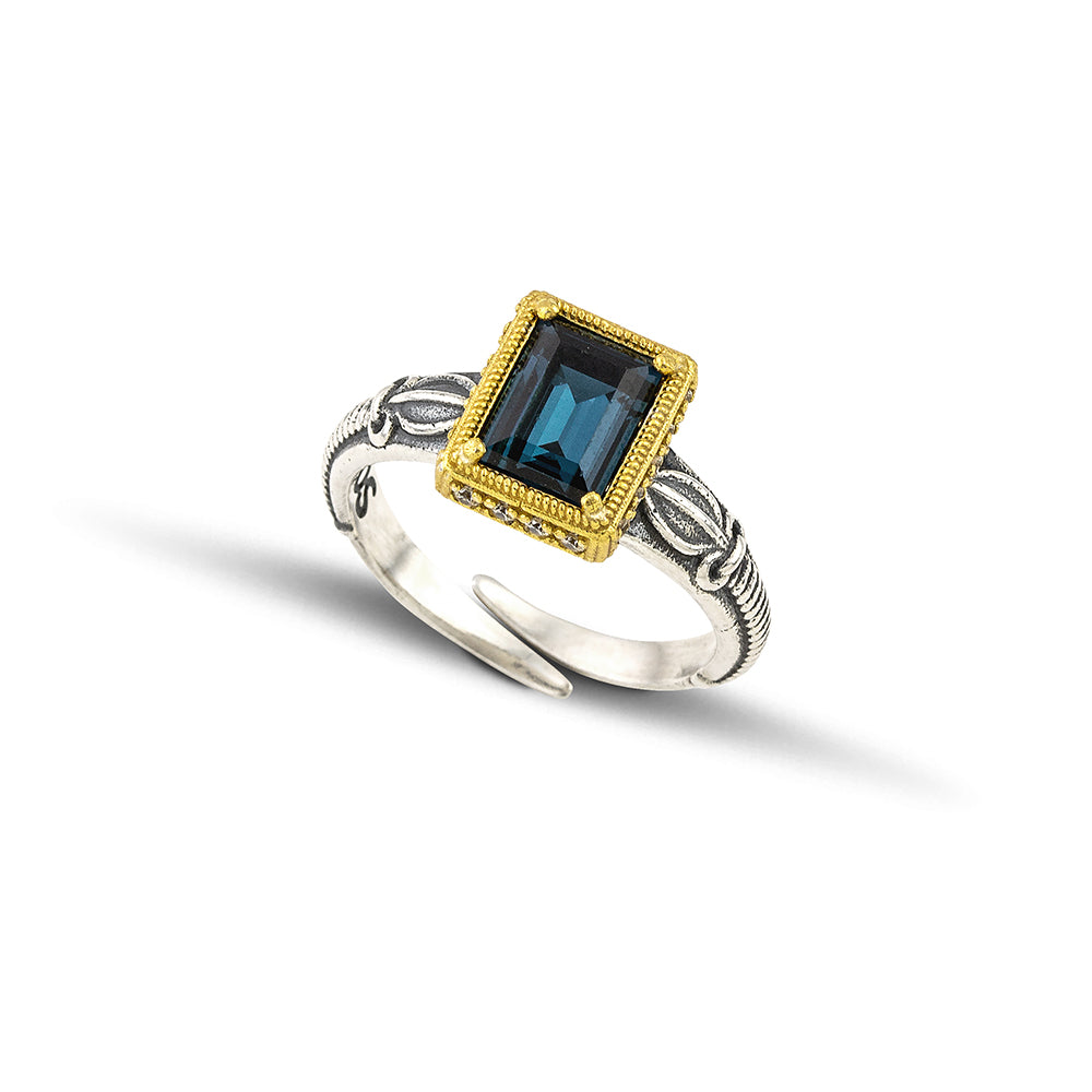 Rectangular Swarovski Crystal Adjustable Ring