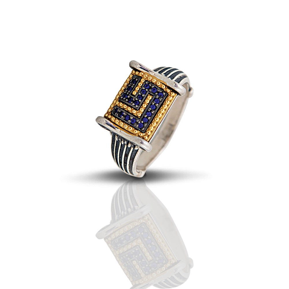 Meander Ring With Zircon
