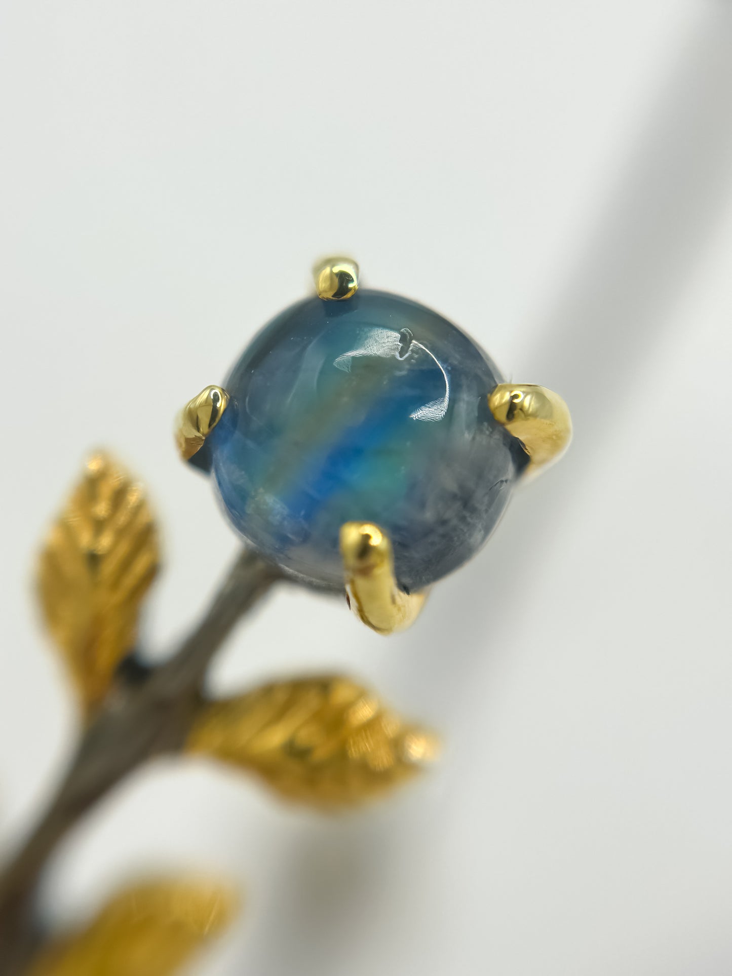 Silver Bangle with Spectrolite stone