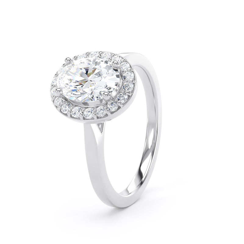Oval Halo Lab Diamond Ring