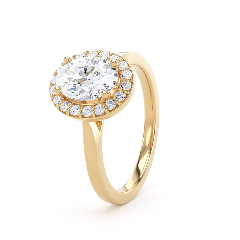 Oval Halo Lab Diamond Ring