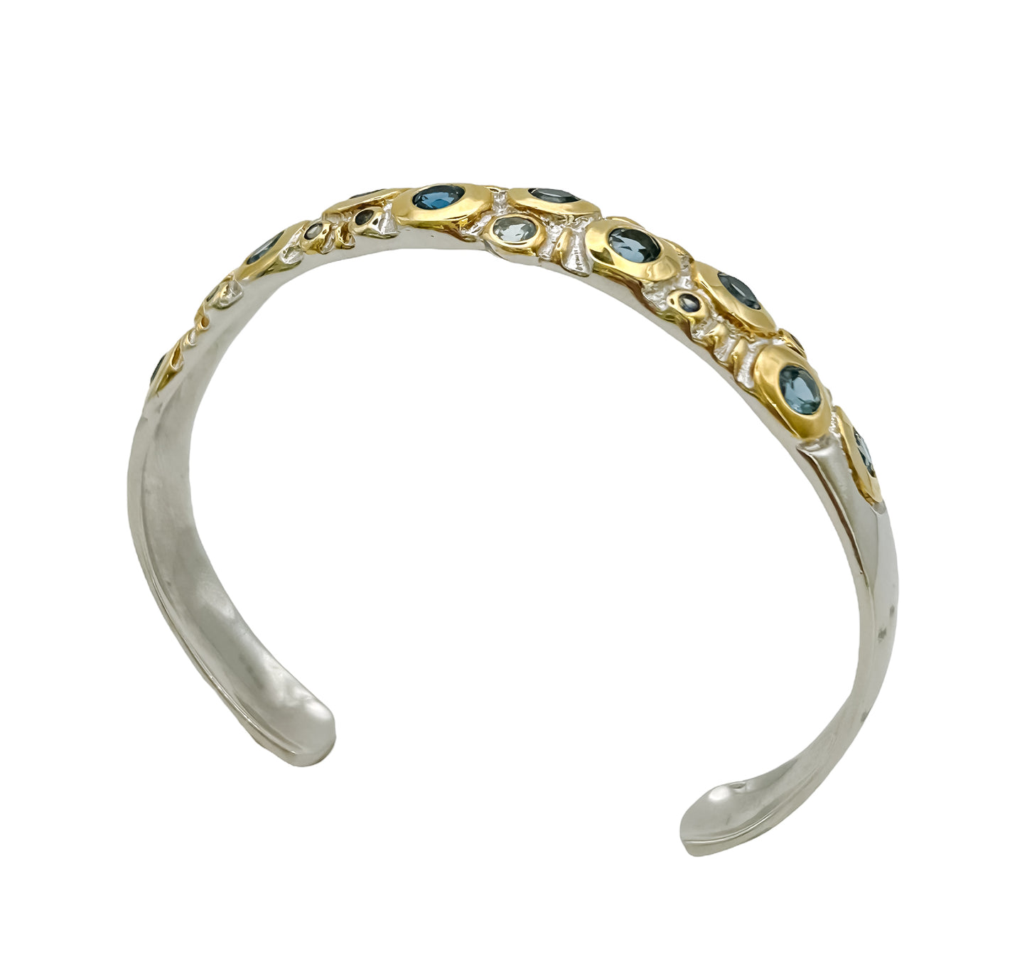 Sterling Silver Blue Topaz Bangle
