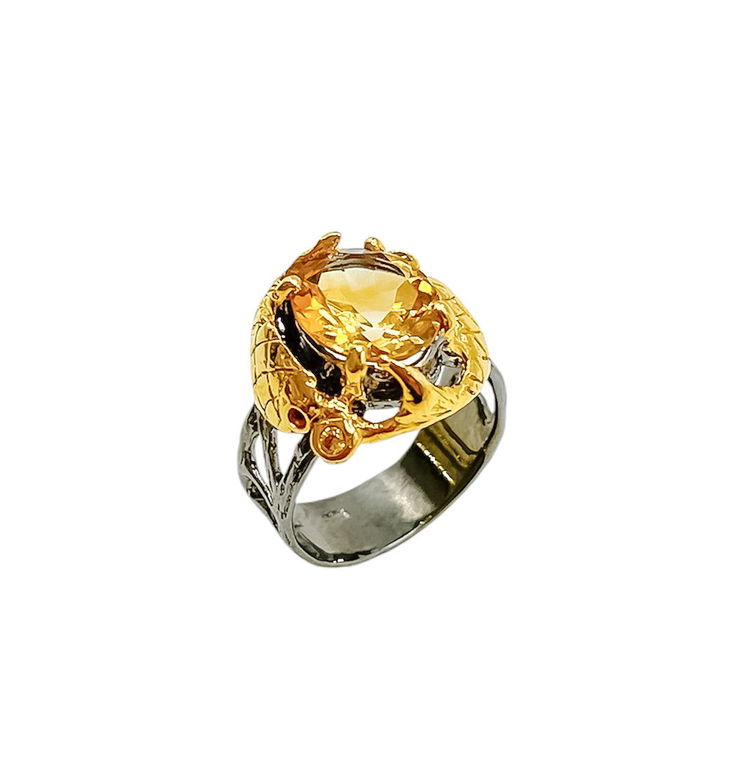 Citrine Fish Ring