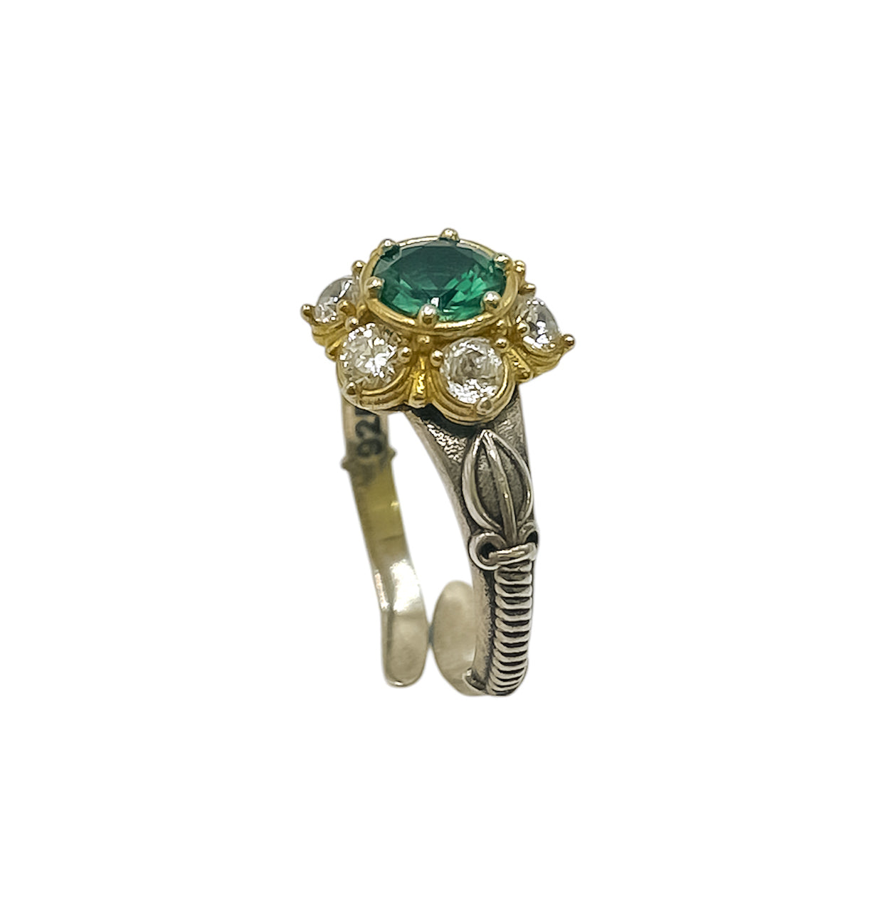 Silver Ring With Zircons