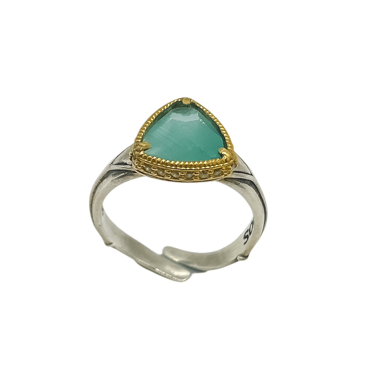 Silver Rectangular Ring With Swarovski
