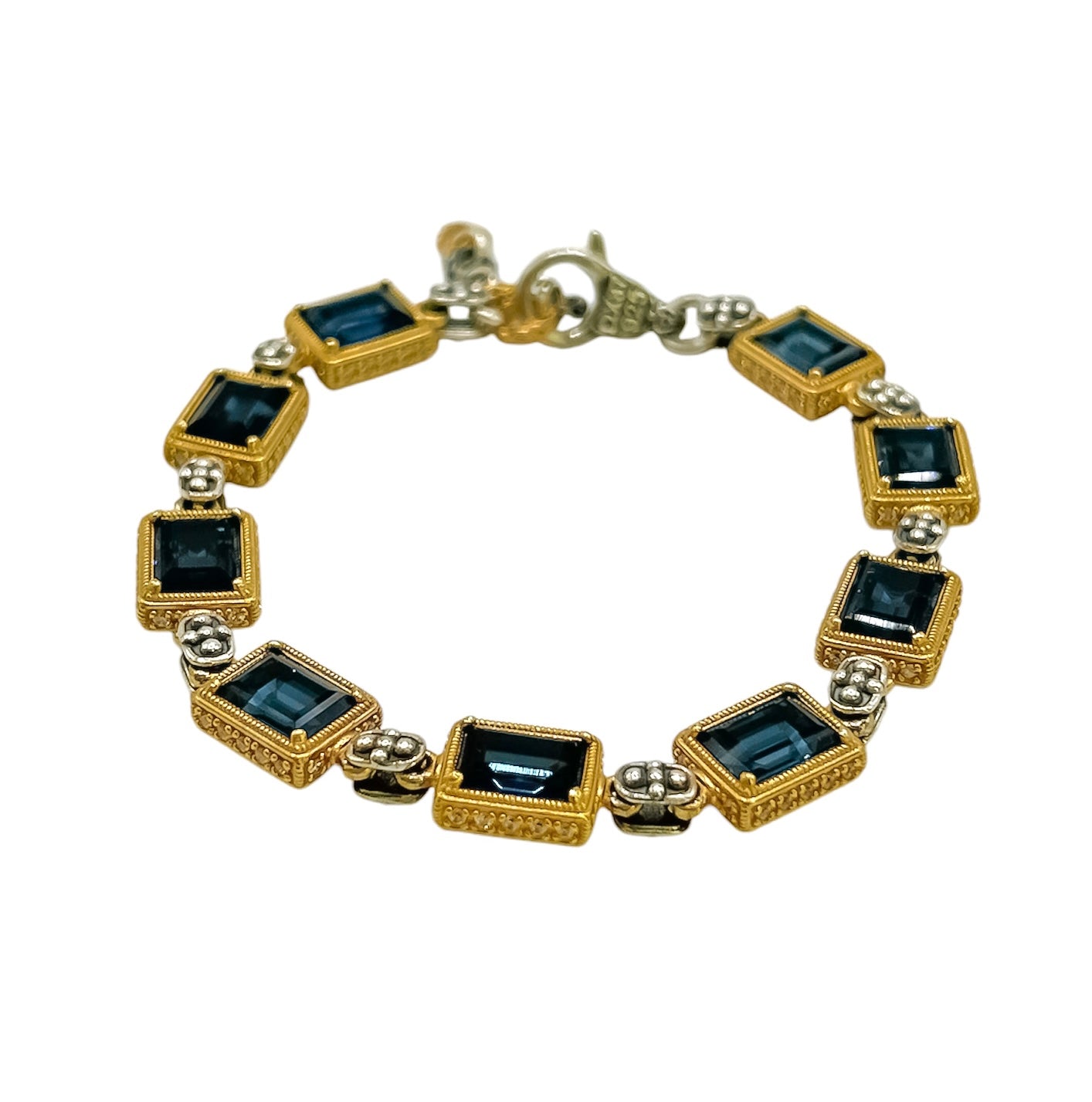 Silver Bracelet with Blue Stones