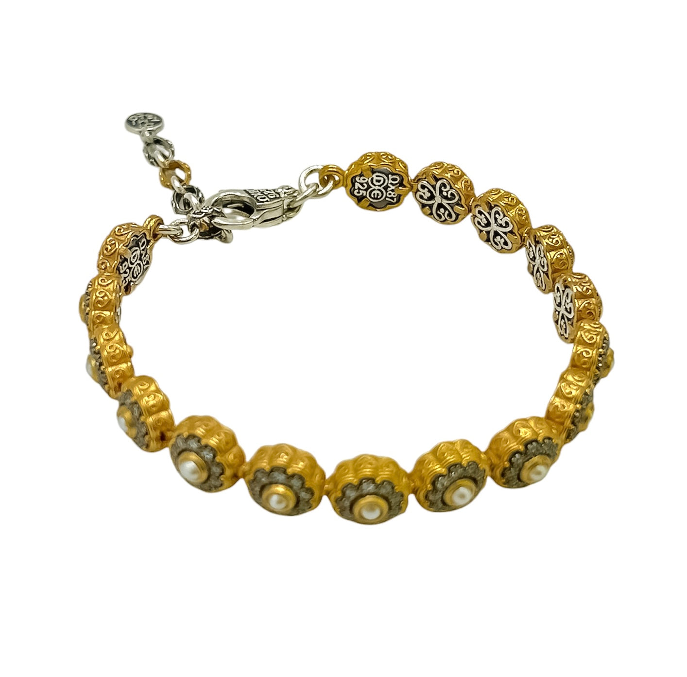 Silver Bracelet with Pearls