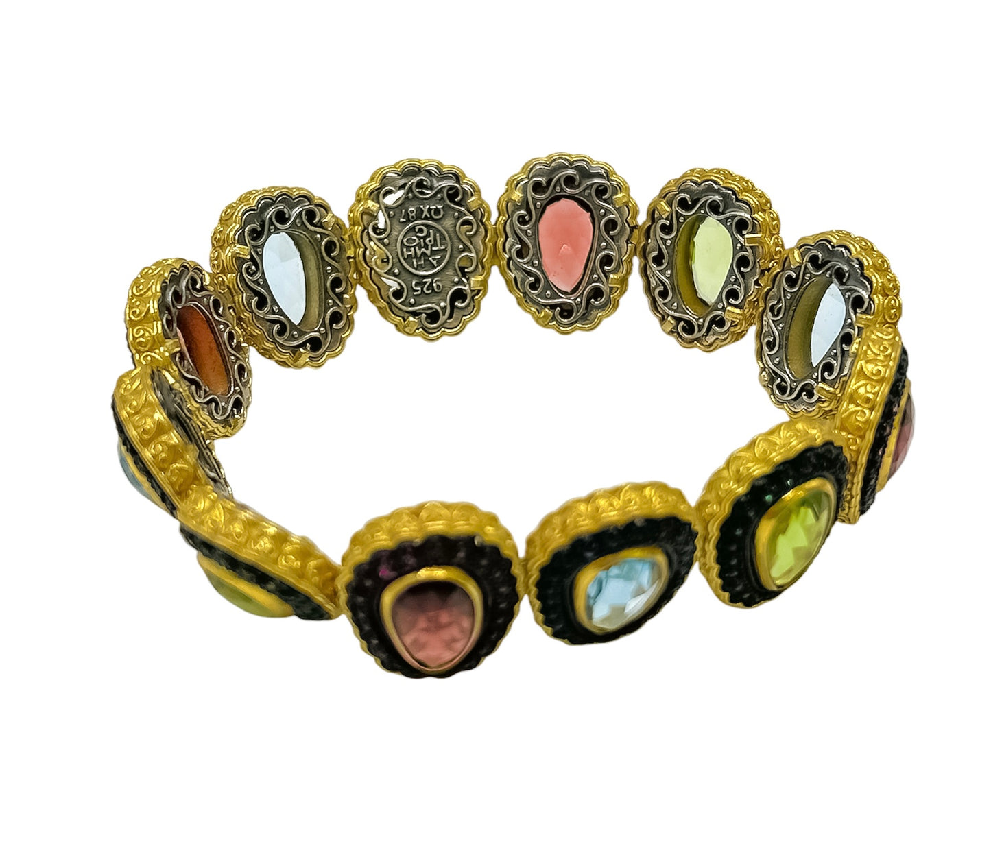 Gold Colourful Bracelet with Swarovski