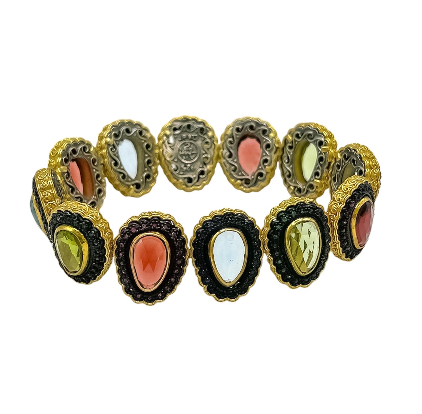 Gold Colourful Bracelet with Swarovski