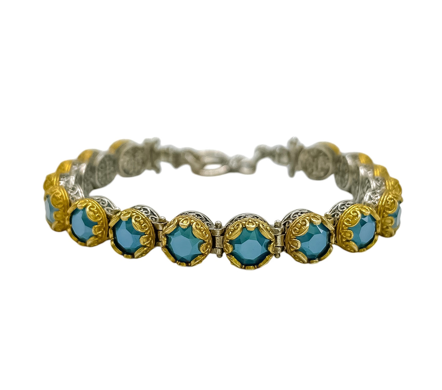 Silver Bracelet with Blue Stones