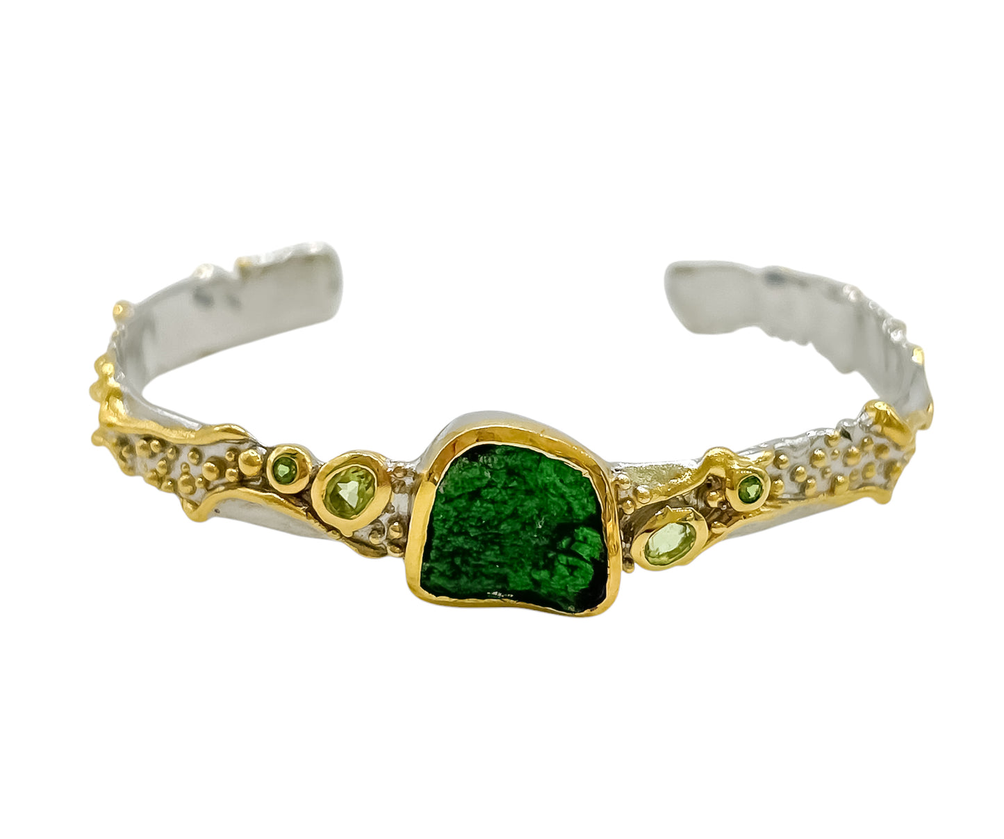Silver Bangle With Gems