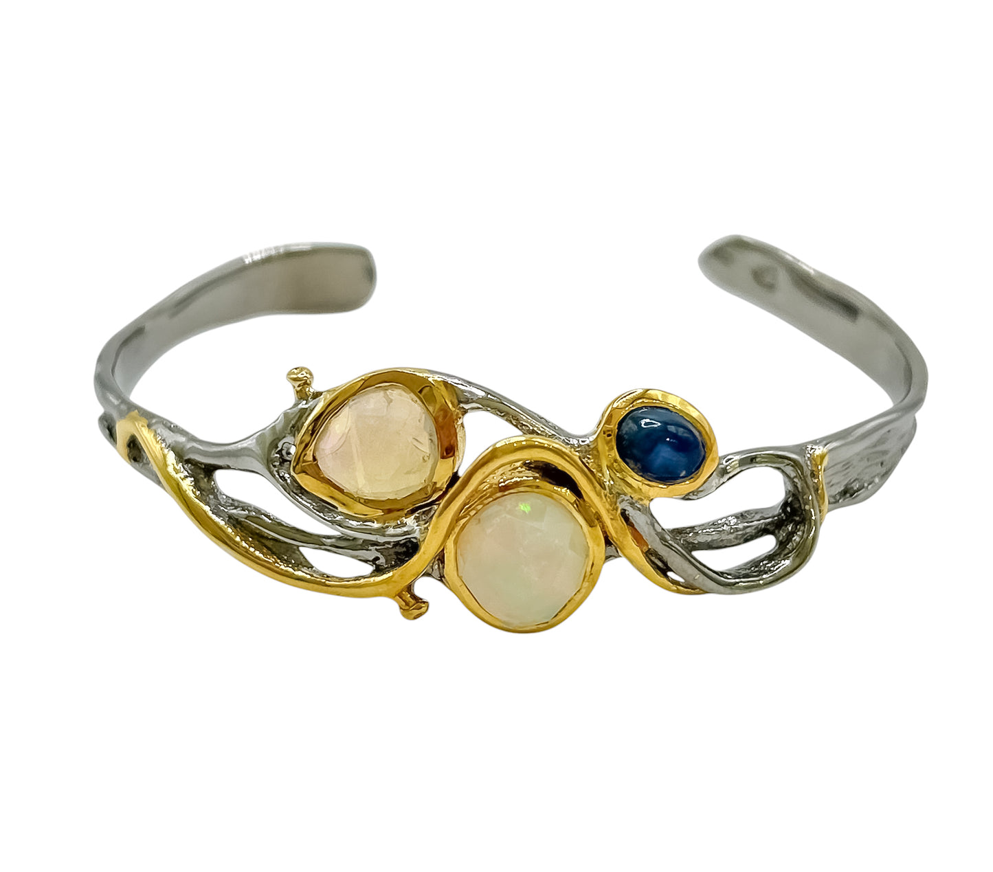 Silver Bangle With Gems