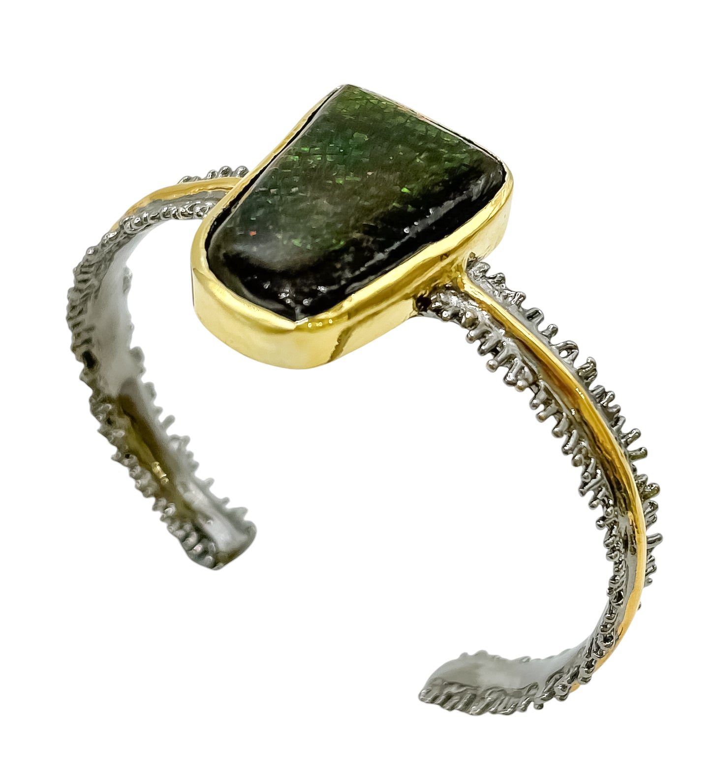 Silver Bangle With Ammolite