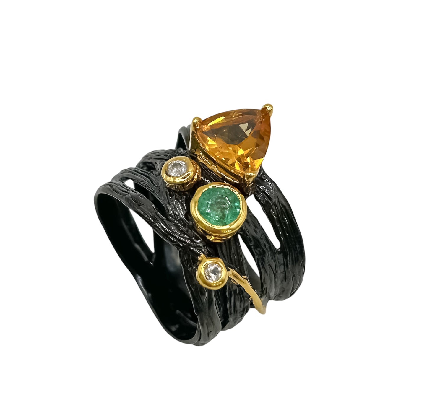 Silver Ring With Gems