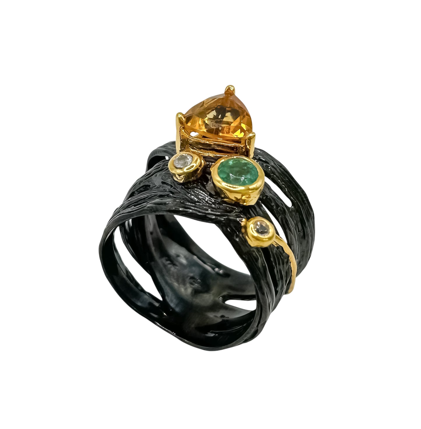 Silver Ring With Gems