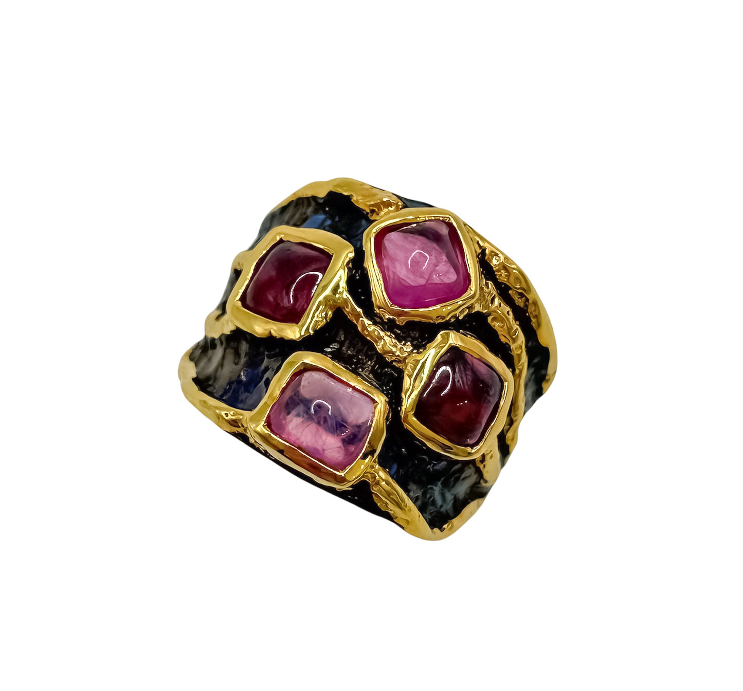 Silver Ring With Rubies