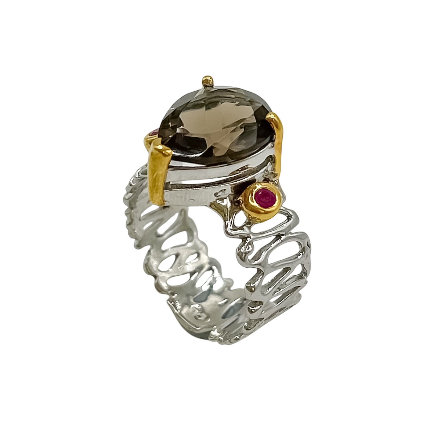 Silver Ring With Smoky Quartz