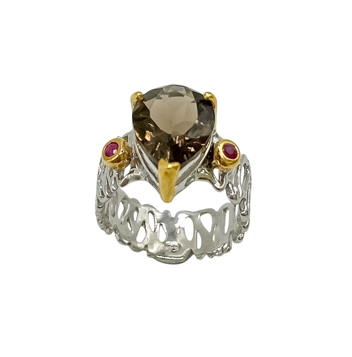 Silver Ring With Smoky Quartz