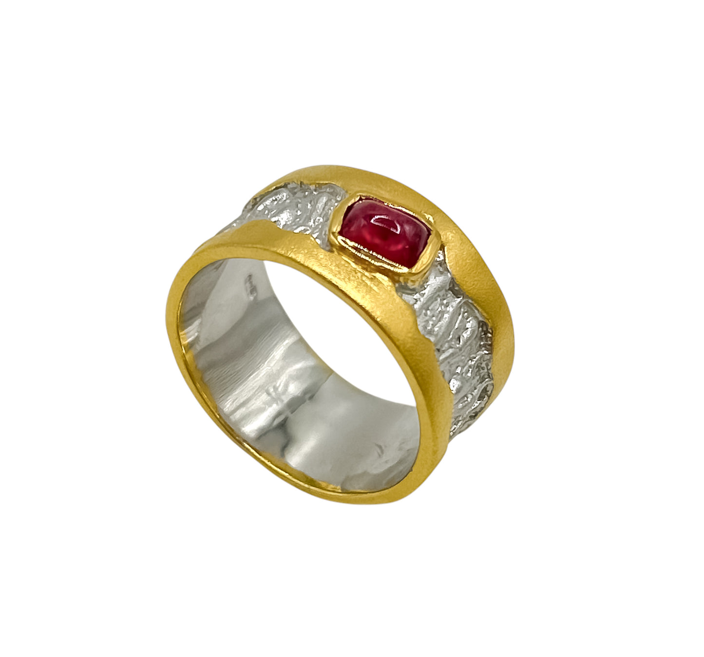 Silver Ring With Ruby