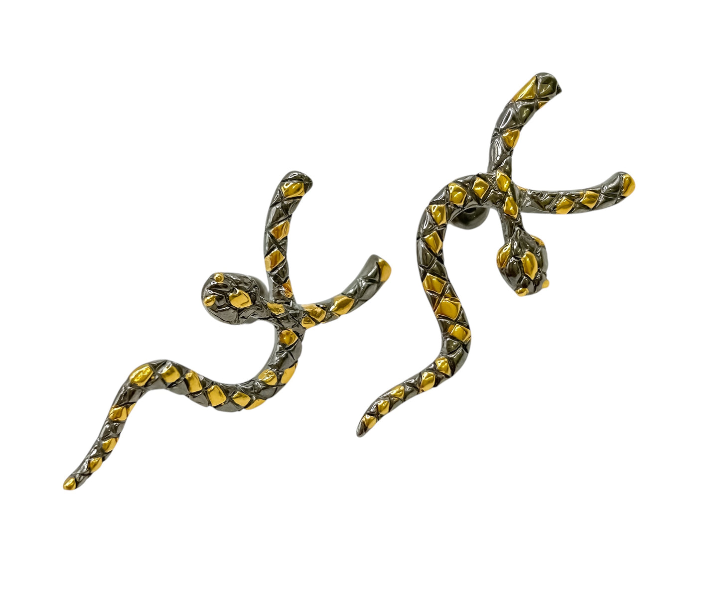 Silver Snake Earrings