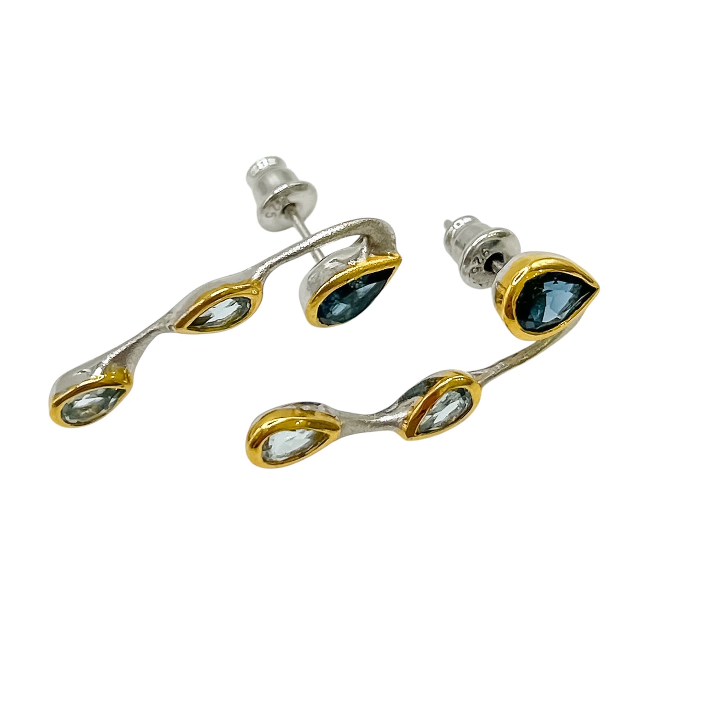 Silver Earrings With Gems