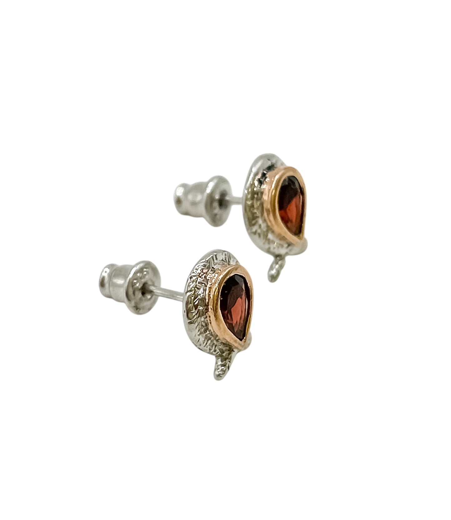 Silver Earrings With Ruby