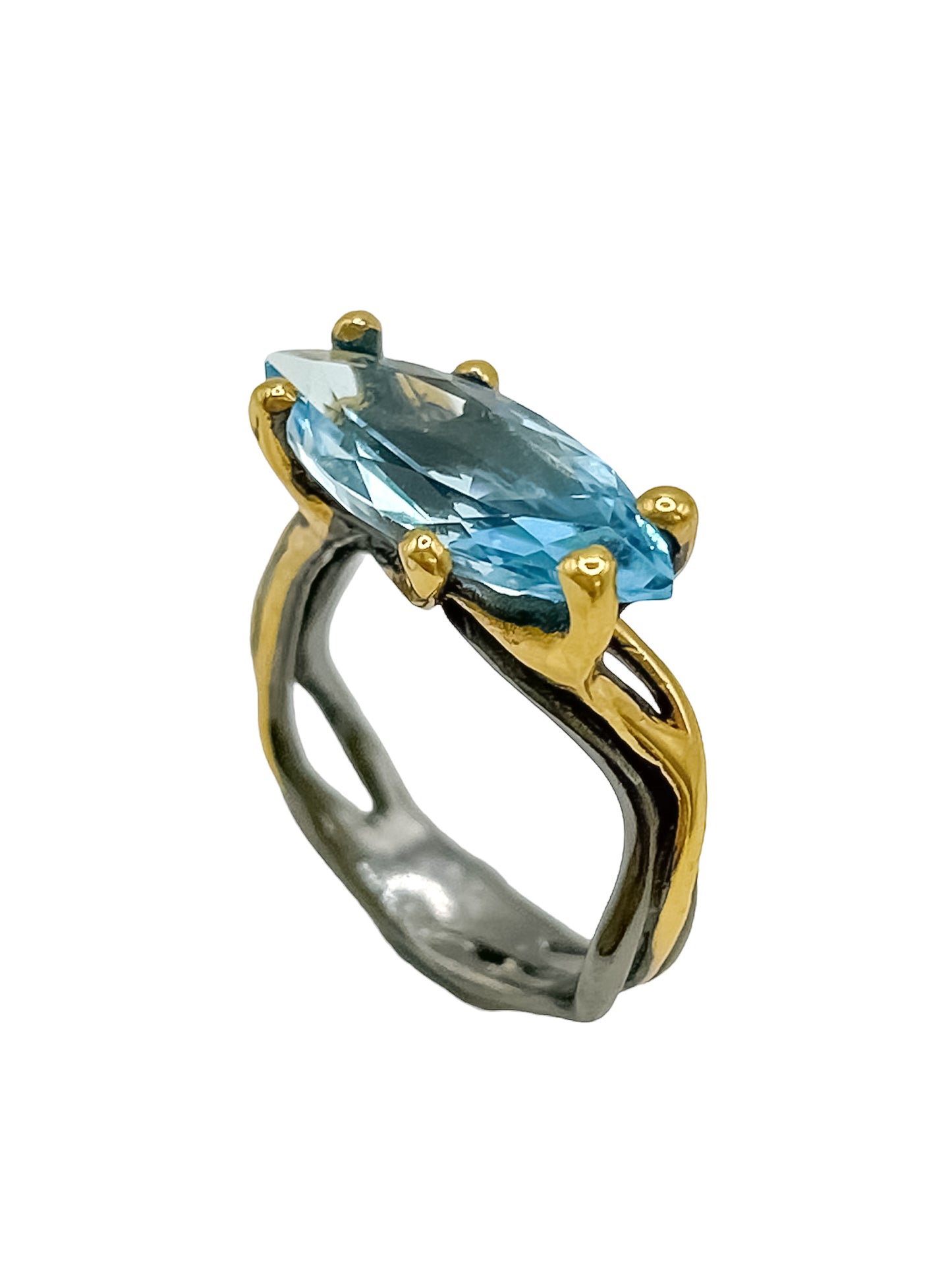 Silver Ring With Blue Topaz