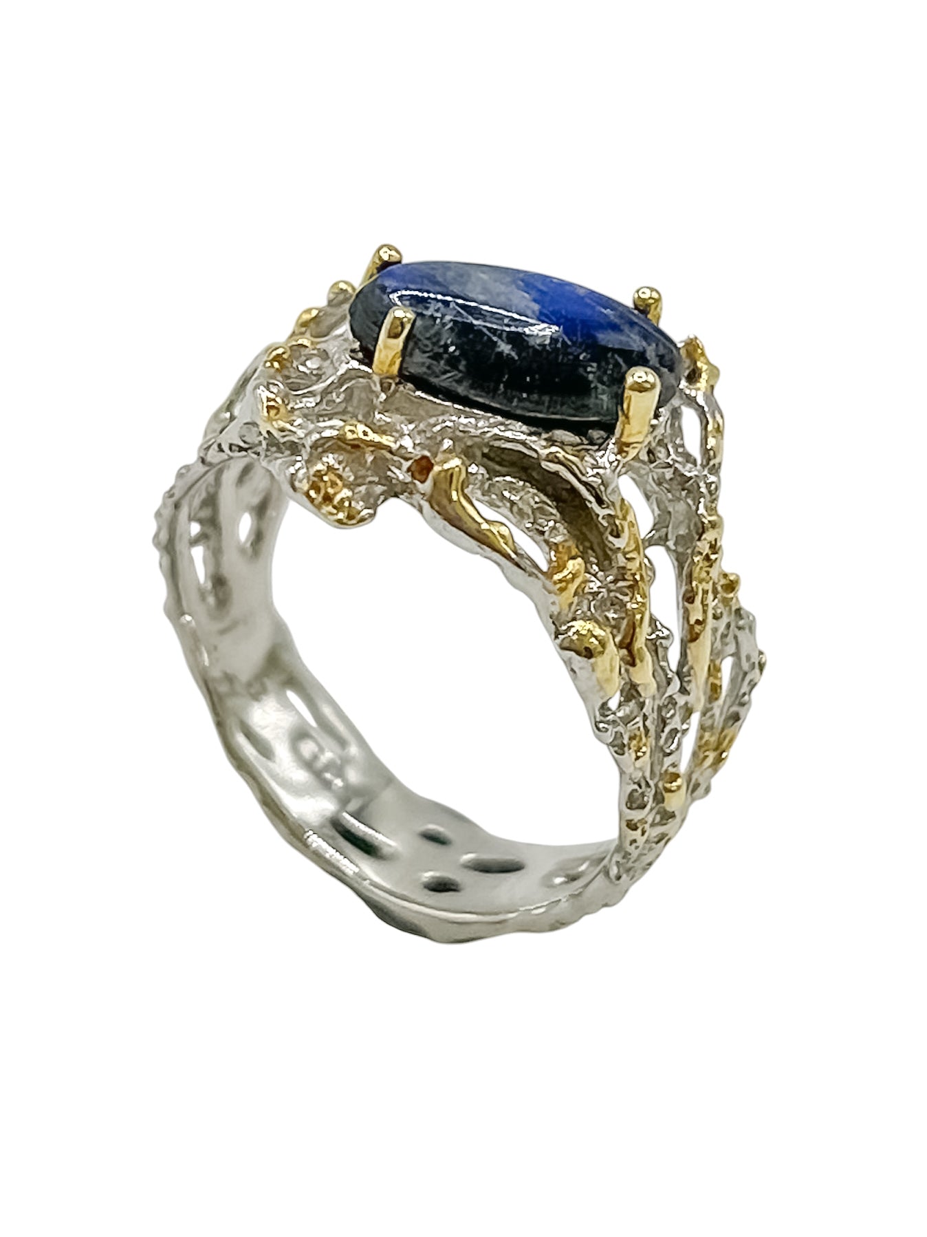 Silver Ring With Spectrolite