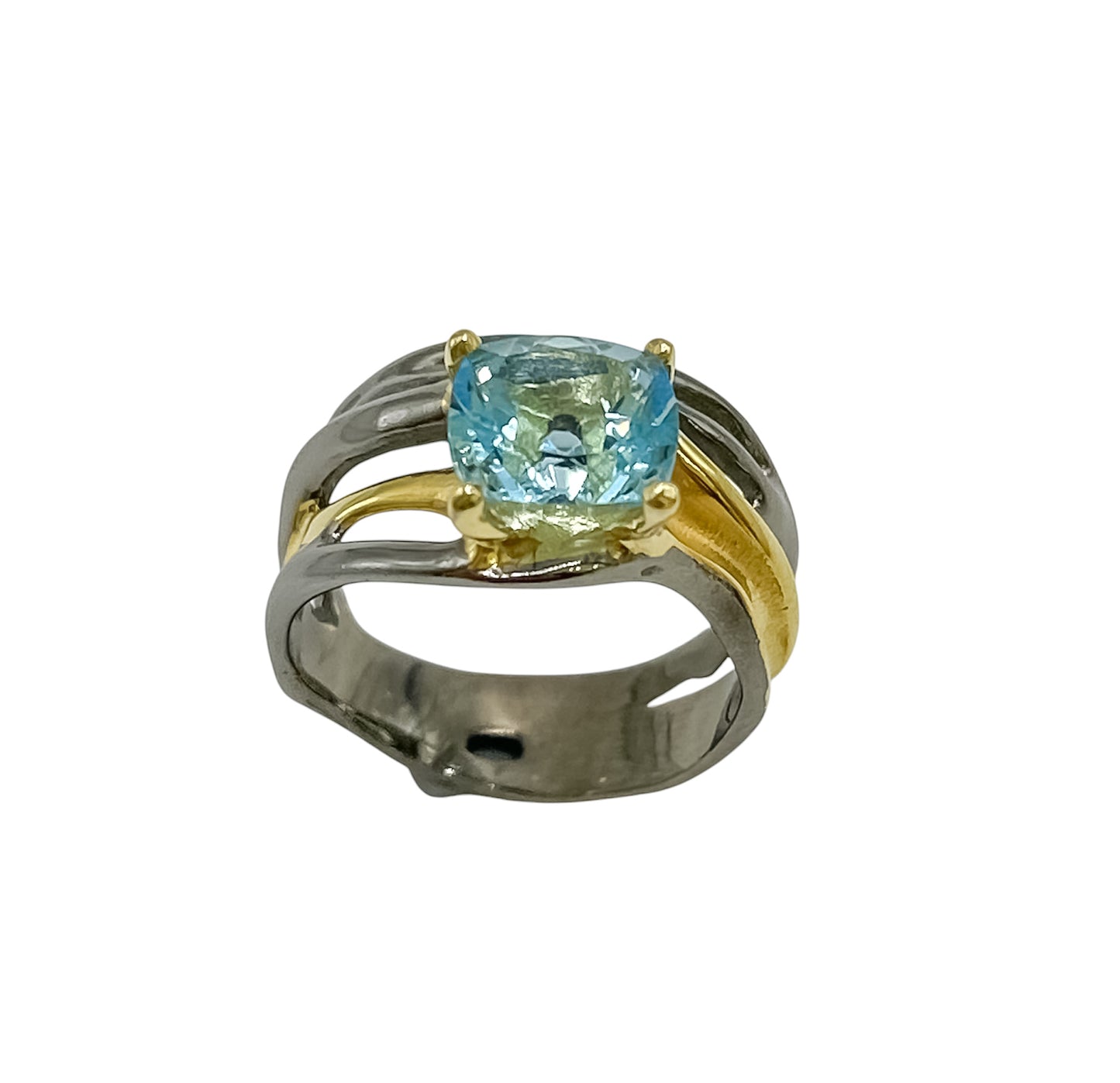 Silver Ring With Blue Topaz