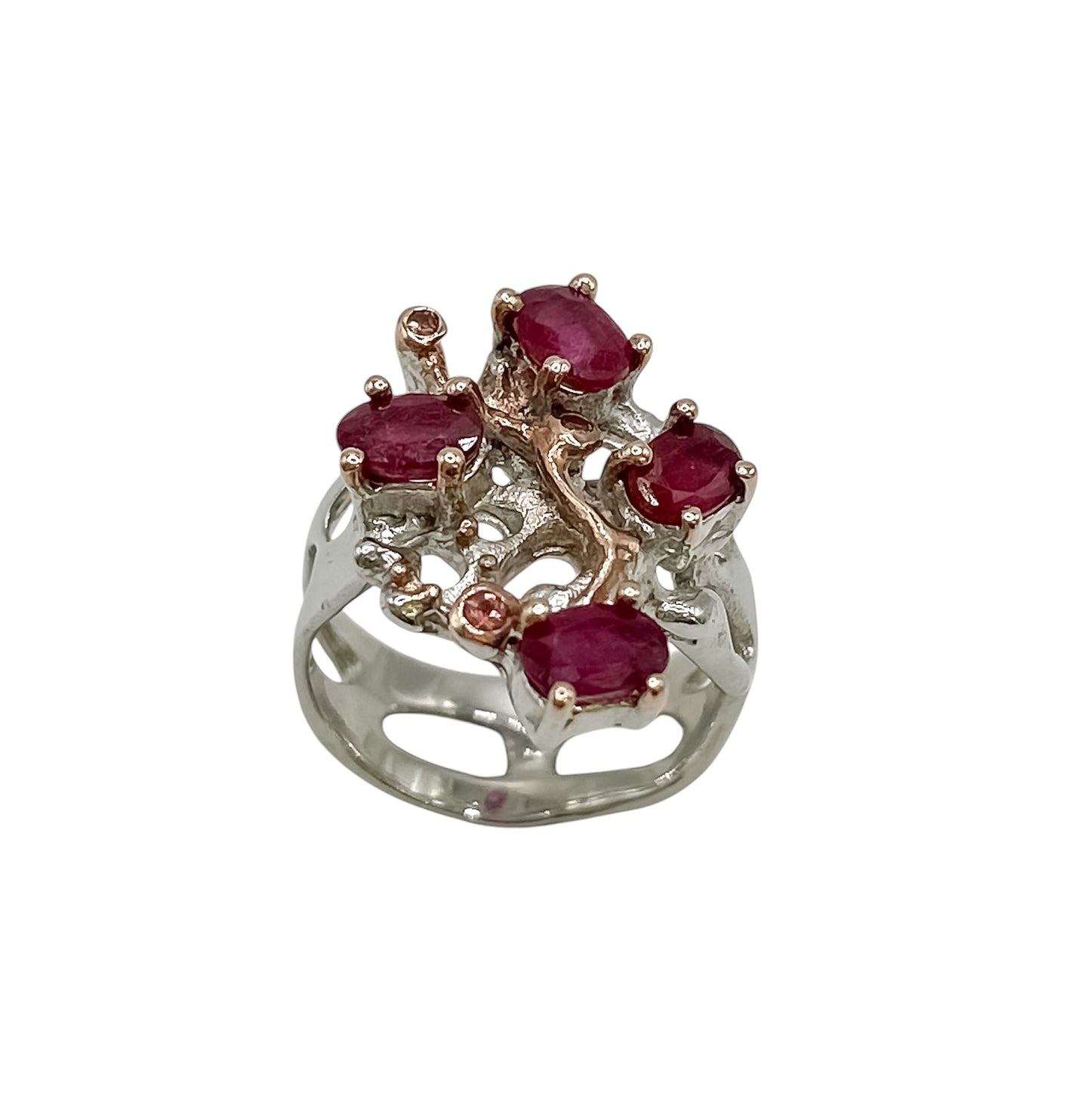 Silver Ring With Rubies