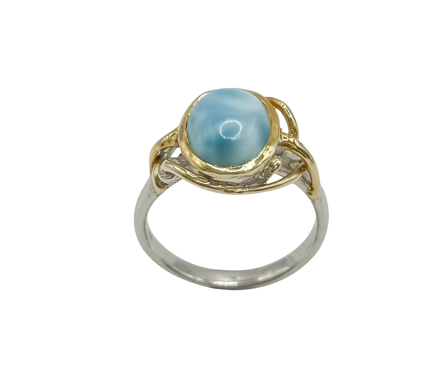 Silver Ring With Larimar