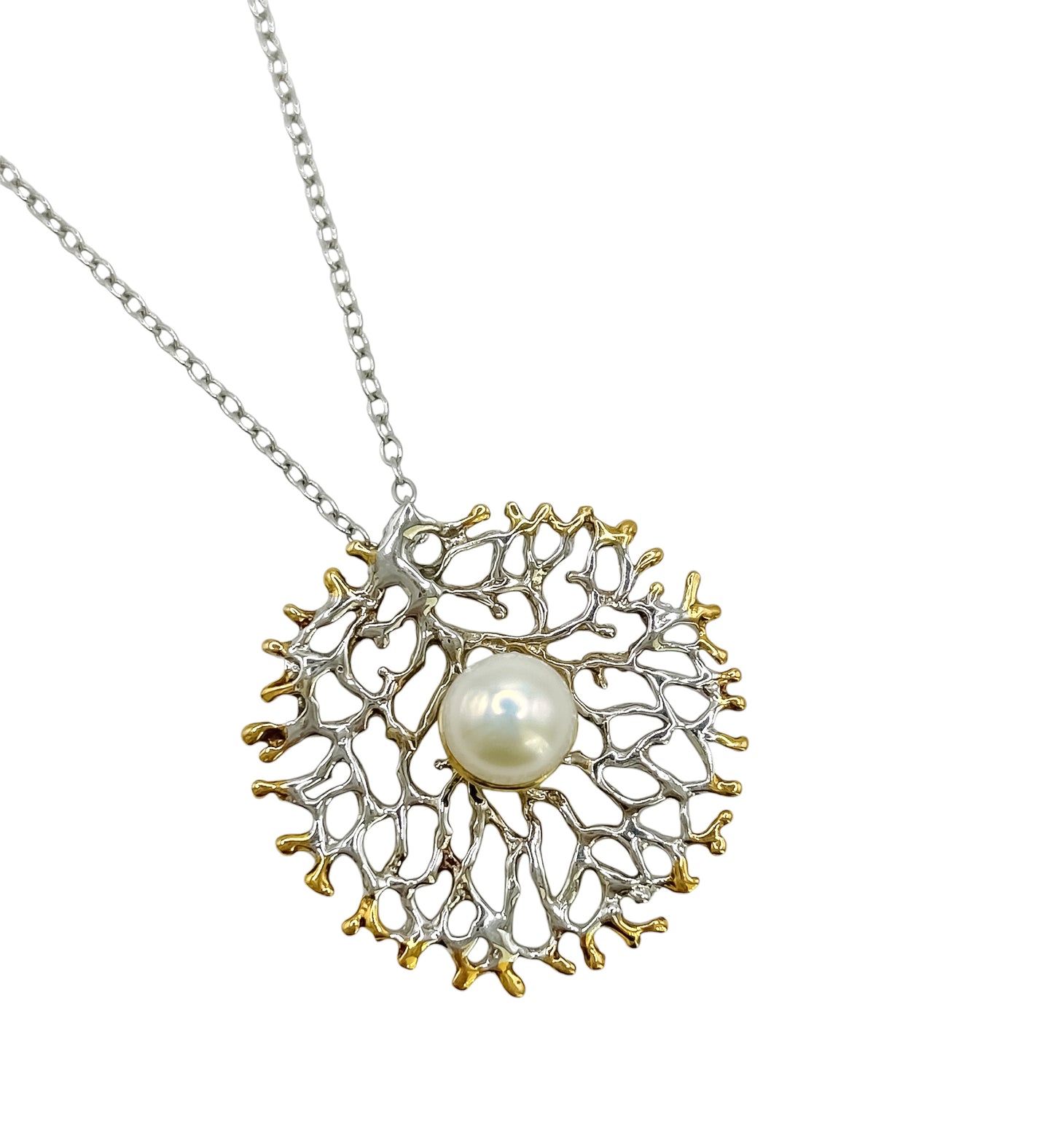 Silver Necklace With Pearl