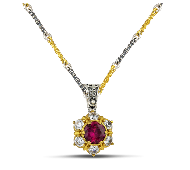 Two Coloured Flower Necklace