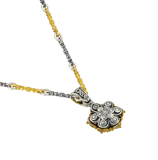 Two Coloured Flower Necklace
