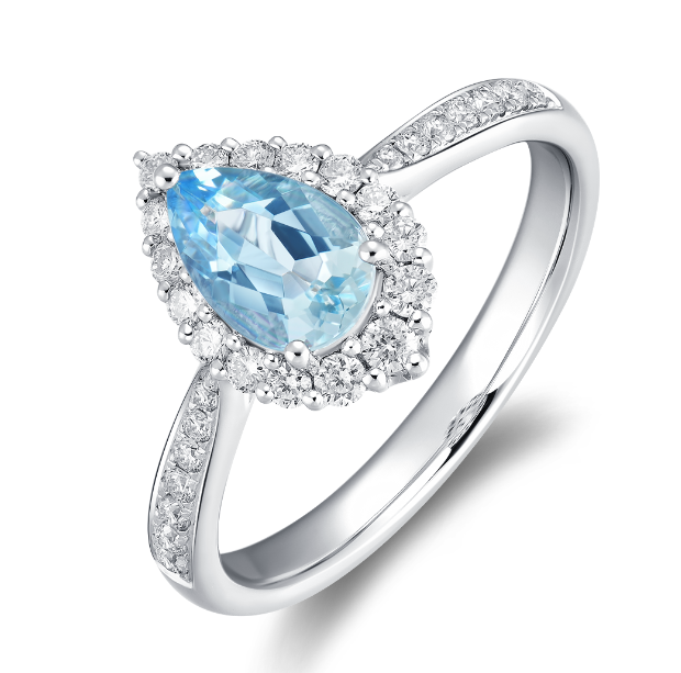 Aquamarine Diamond Ring