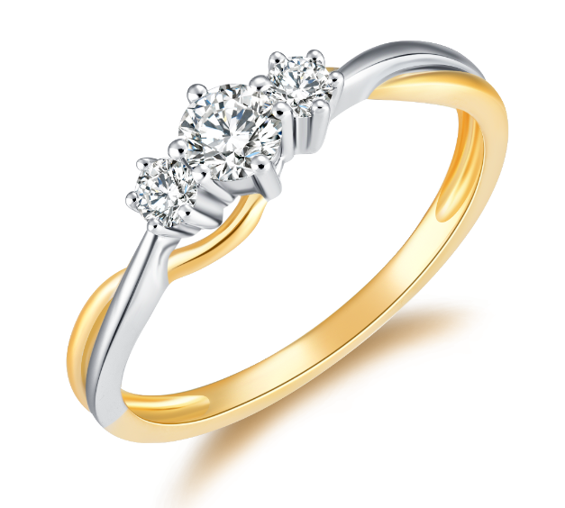 Two Colours Diamond Ring