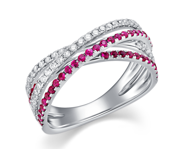 Ruby Diamond Intertwined Ring
