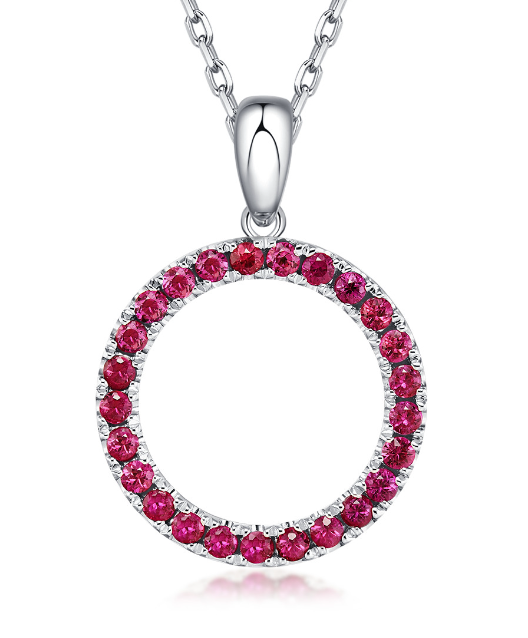Ruby Halo Necklace