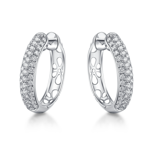 Diamond Pave Hoop Earrings